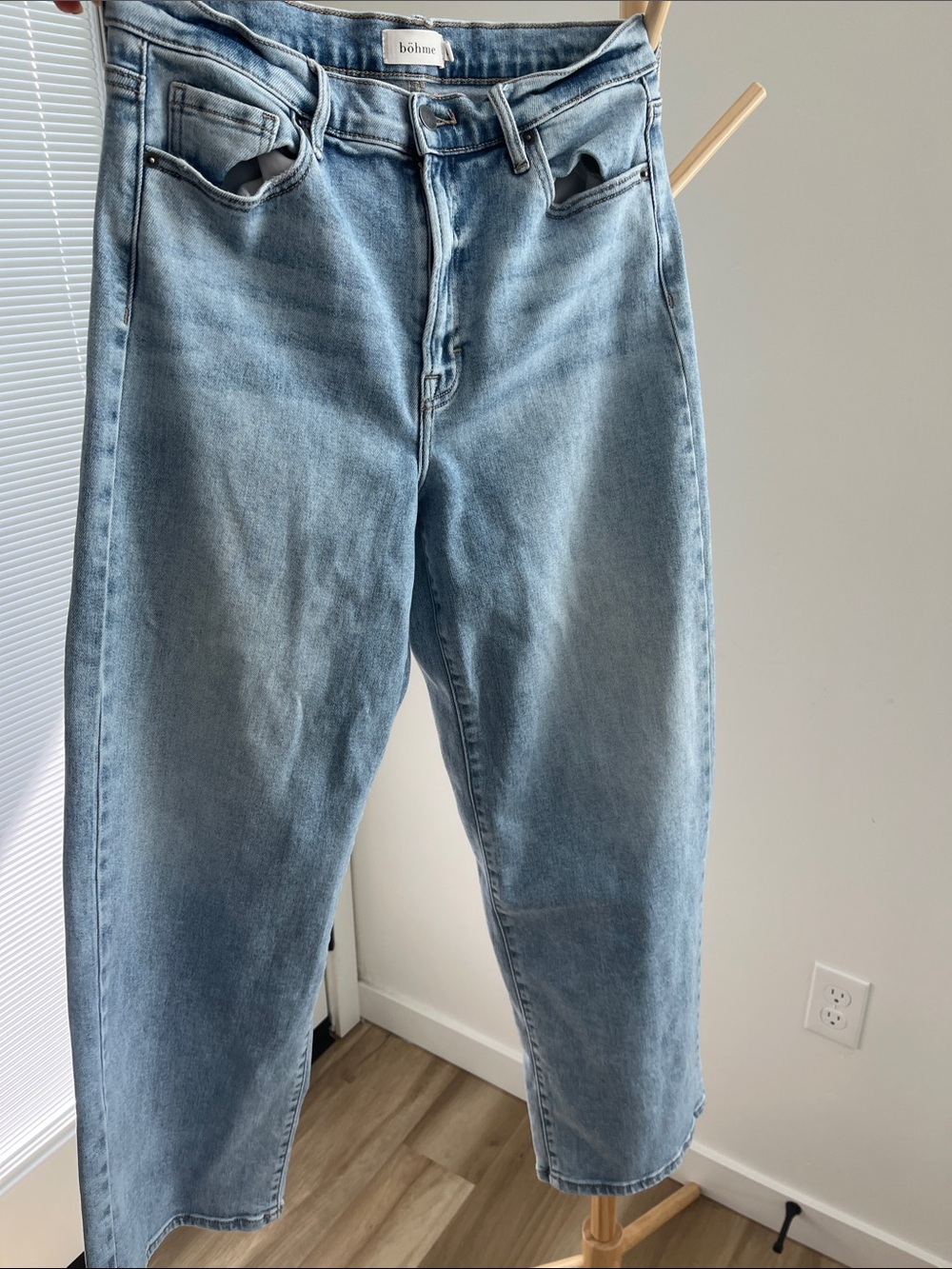 bohme Light Blue High-Rise Straight Jeans